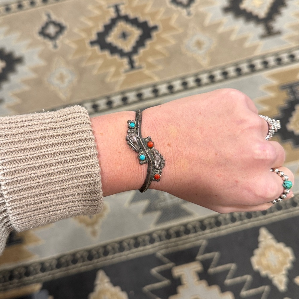 Antique Turquoise & Silver Cuff Bracelet